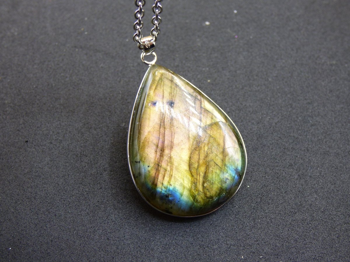 Labradorit - 925 Sterling Silber Edelstein Kette blau Schimmer Unikat Rarität Heilstein Natur selten Ethno Mann Frau Er Sie Geschenk Freund - Art of Nature Berlin