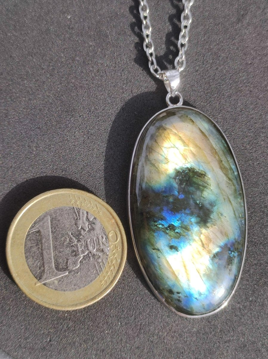 Labradorit - 925 Sterling Silber Edelstein Kette blau Schimmer Unikat Rarität Heilstein Natur selten Ethno Mann Frau Er Sie Geschenk Freund - Art of Nature Berlin