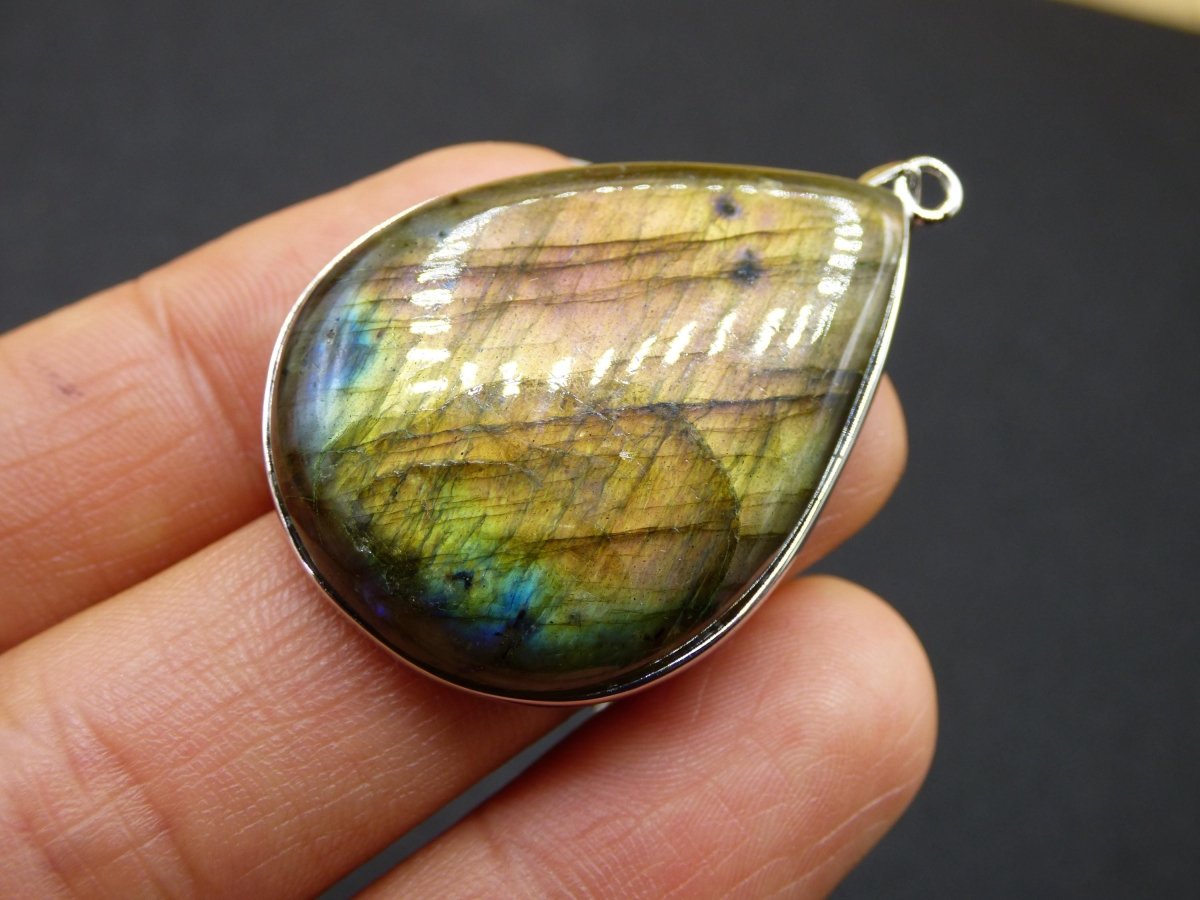 Labradorit - 925 Sterling Silber Edelstein Kette blau Schimmer Unikat Rarität Heilstein Natur selten Ethno Mann Frau Er Sie Geschenk Freund - Art of Nature Berlin