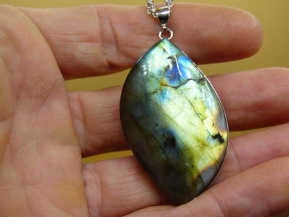 Labradorit - 925 Sterling Silber Edelstein Kette blau Schimmer Unikat Rarität Heilstein Natur selten Ethno Mann Frau Er Sie Geschenk Freund - Art of Nature Berlin