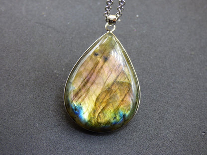 Labradorit - 925 Sterling Silber Edelstein Kette blau Schimmer Unikat Rarität Heilstein Natur selten Ethno Mann Frau Er Sie Geschenk Freund - Art of Nature Berlin