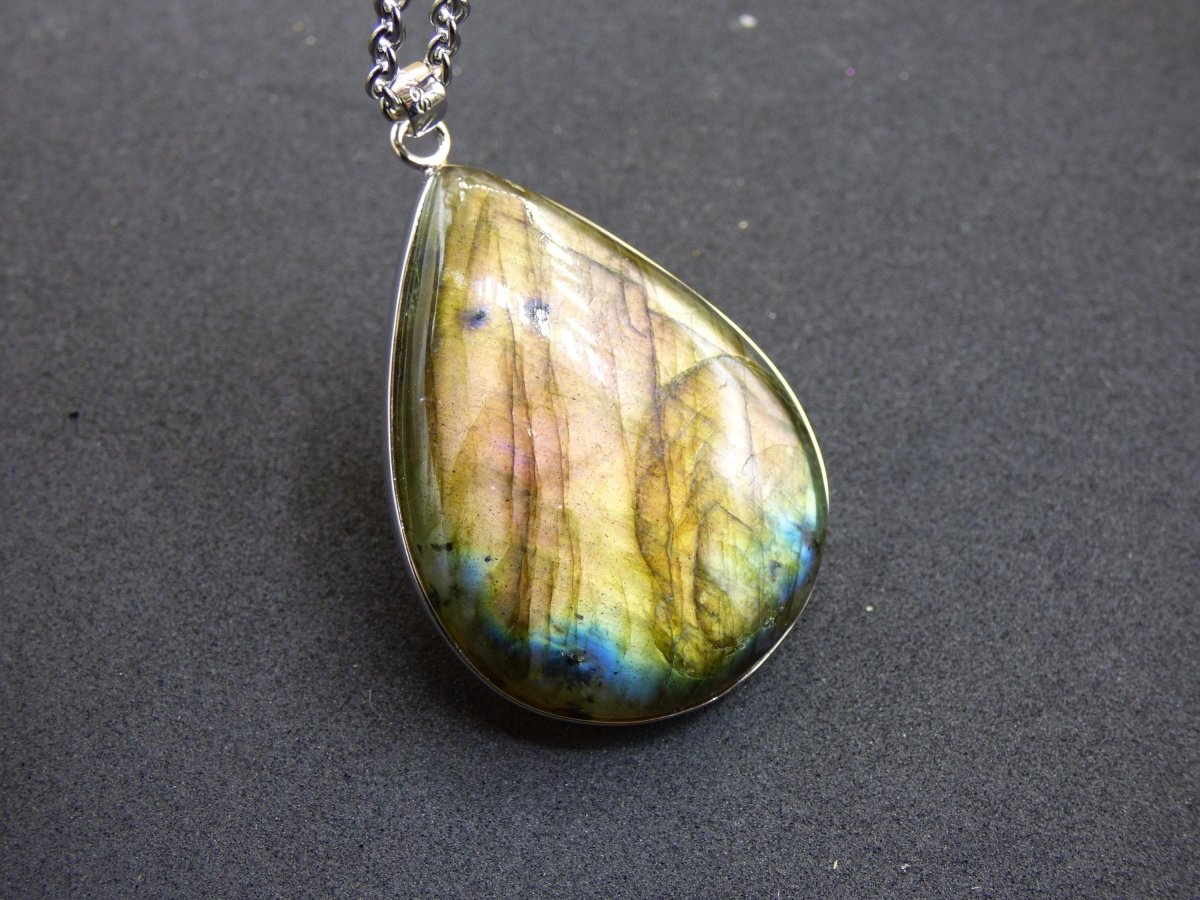 Labradorit - 925 Sterling Silber Edelstein Kette blau Schimmer Unikat Rarität Heilstein Natur selten Ethno Mann Frau Er Sie Geschenk Freund - Art of Nature Berlin