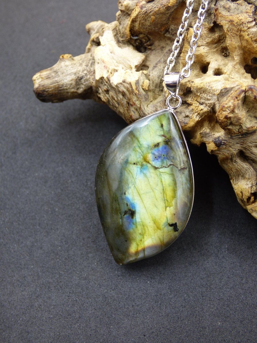 Labradorit - 925 Sterling Silber Edelstein Kette blau Schimmer Unikat Rarität Heilstein Natur selten Ethno Mann Frau Er Sie Geschenk Freund - Art of Nature Berlin