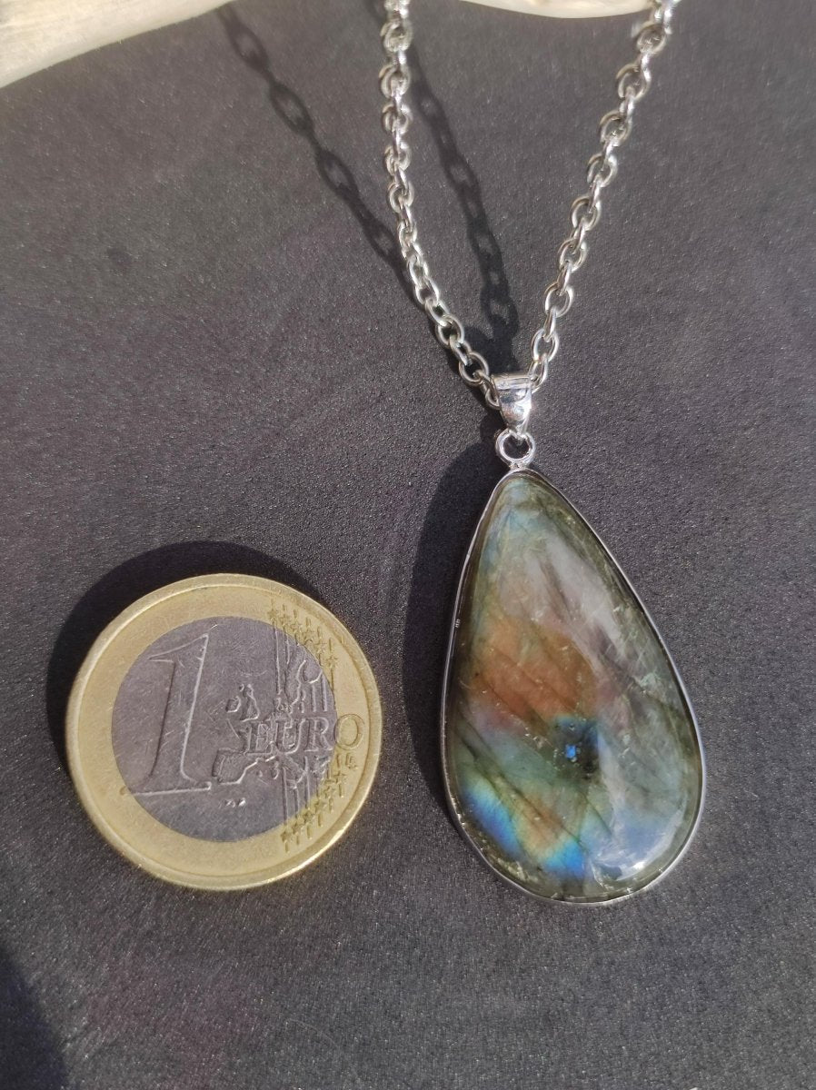 Labradorit - 925 Sterling Silber Edelstein Kette blau Schimmer Unikat Rarität Heilstein Natur selten Ethno Mann Frau Er Sie Geschenk Freund - Art of Nature Berlin