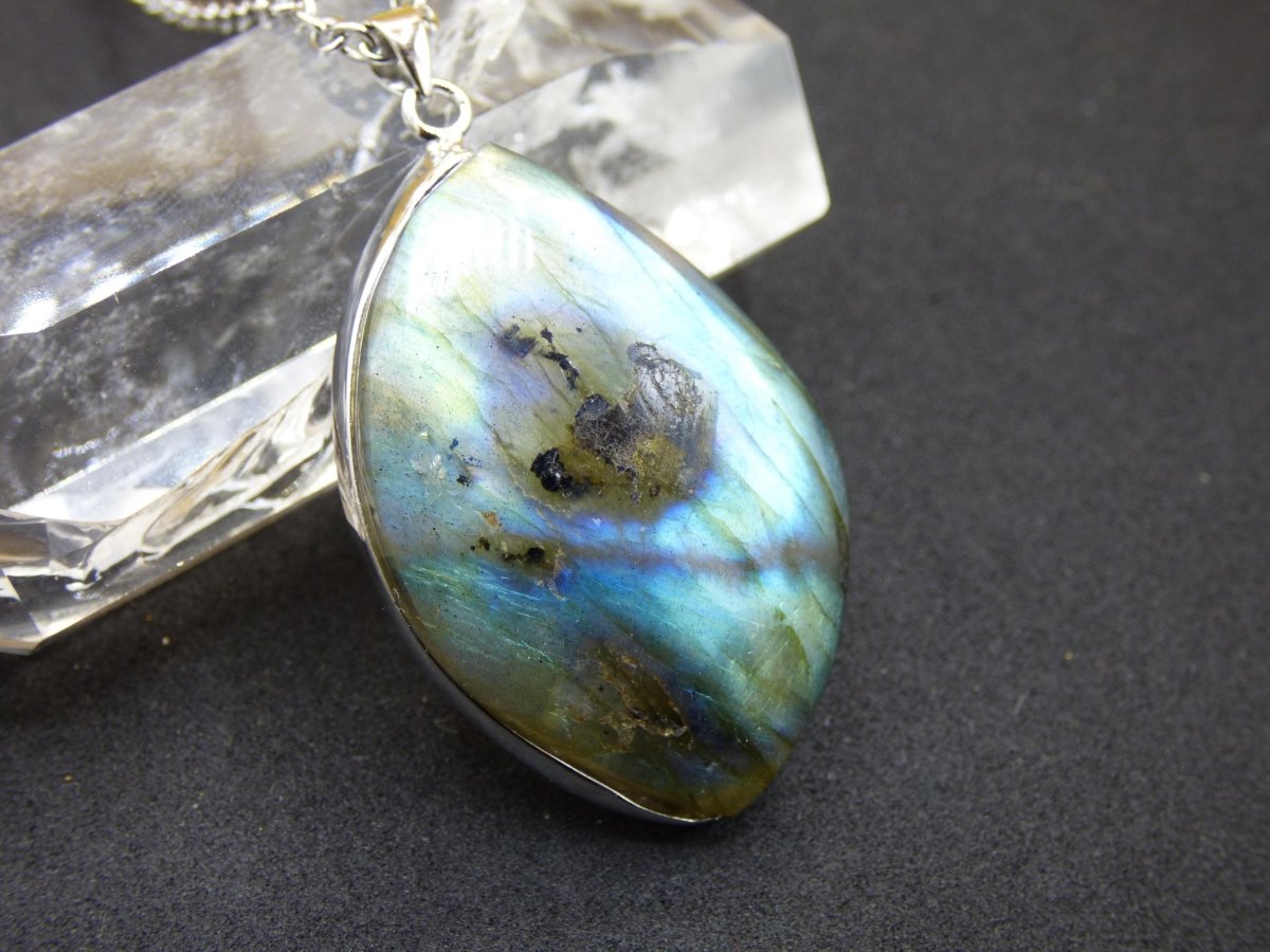 Labradorit - 925 Sterling Silber Edelstein Kette blau Schimmer Unikat Rarität Heilstein Natur selten Ethno Mann Frau Er Sie Geschenk Freund - Art of Nature Berlin