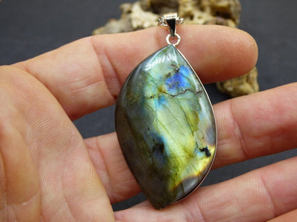Labradorit - 925 Sterling Silber Edelstein Kette blau Schimmer Unikat Rarität Heilstein Natur selten Ethno Mann Frau Er Sie Geschenk Freund - Art of Nature Berlin