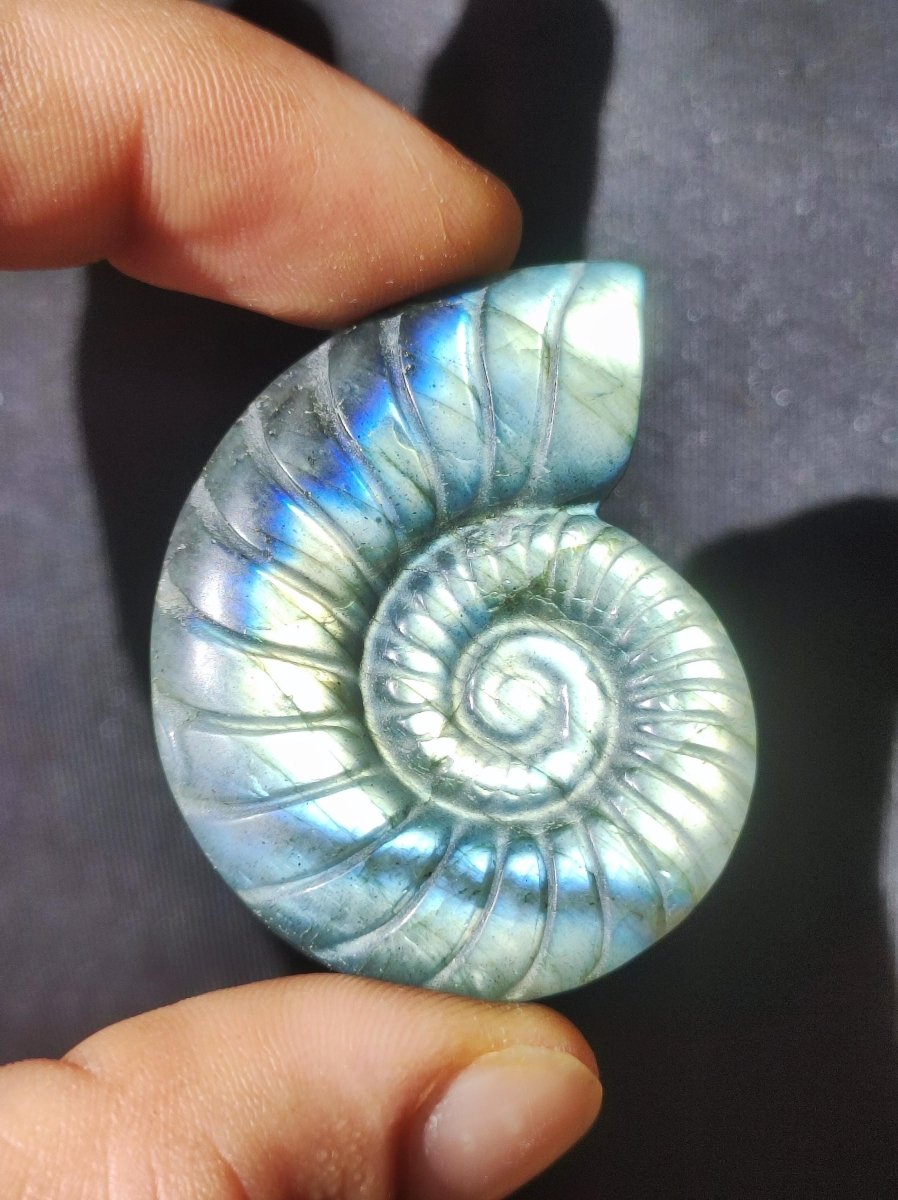 Labradorit AAA - Edelstein Ammonite Deko Kristall Spielkugel Meditation Heilstein Frau Mann Geschenk Er Sie Haus Energie Wohn Traum Schimmer - Art of Nature Berlin