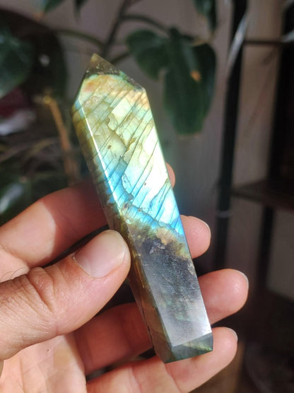 Labradorit AAA Edelstein Pfeife Blau Natur Heilstein Kräuter GOA Hippie Ethno Boho Flash Fire Festival Utensil Sammlerstück DMT - Art of Nature Berlin