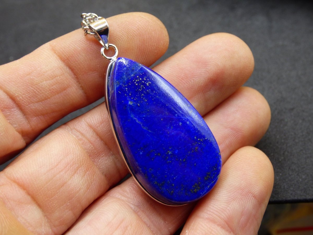 LapisLazuli ~ 925 Silber Edelstein Kette Heilstein Natur Blau Rarität Edel Mann Frau Geschenk Er Sie Freundin Energie Kraft Ruhe Glück - Art of Nature Berlin