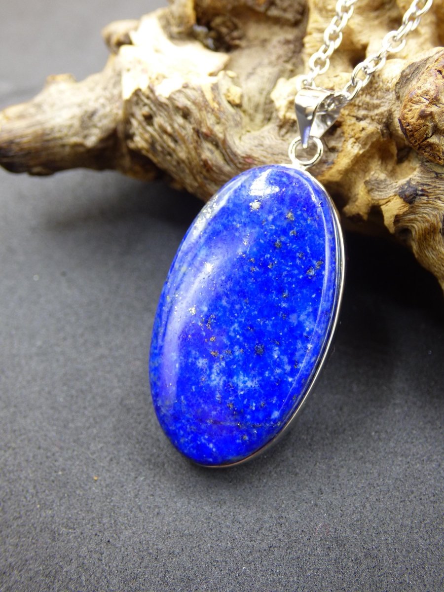 LapisLazuli ~ 925 Silber Edelstein Kette Heilstein Natur Blau Rarität Edel Mann Frau Geschenk Er Sie Freundin Energie Kraft Ruhe Glück - Art of Nature Berlin