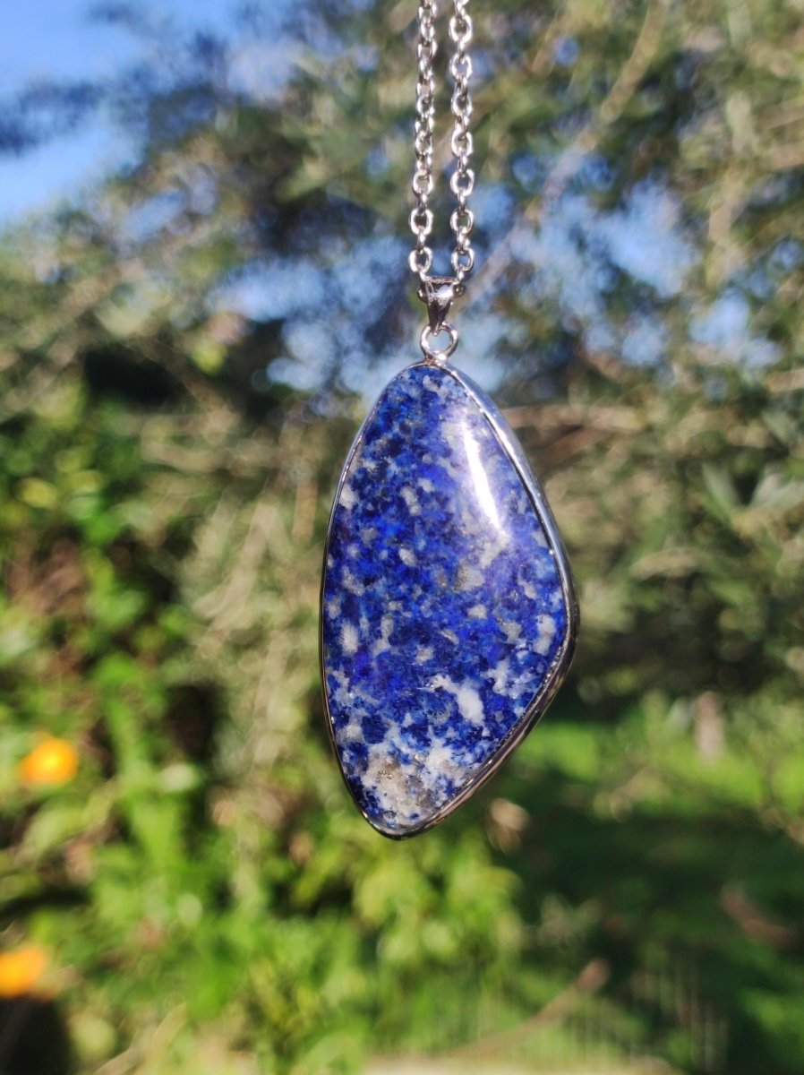 LapisLazuli ~ 925 Silber Edelstein Kette Heilstein Natur Blau Rarität Edel Mann Frau Geschenk Er Sie Freundin Energie Kraft Ruhe Glück - Art of Nature Berlin