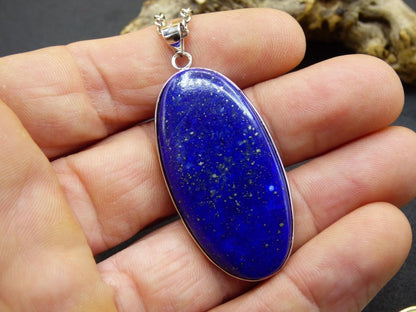 LapisLazuli ~ 925 Silber Edelstein Kette Heilstein Natur Blau Rarität Edel Mann Frau Geschenk Er Sie Freundin Energie Kraft Ruhe Glück - Art of Nature Berlin