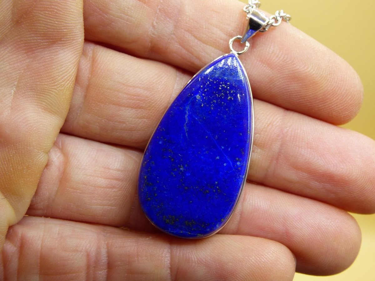 LapisLazuli ~ 925 Silber Edelstein Kette Heilstein Natur Blau Rarität Edel Mann Frau Geschenk Er Sie Freundin Energie Kraft Ruhe Glück - Art of Nature Berlin