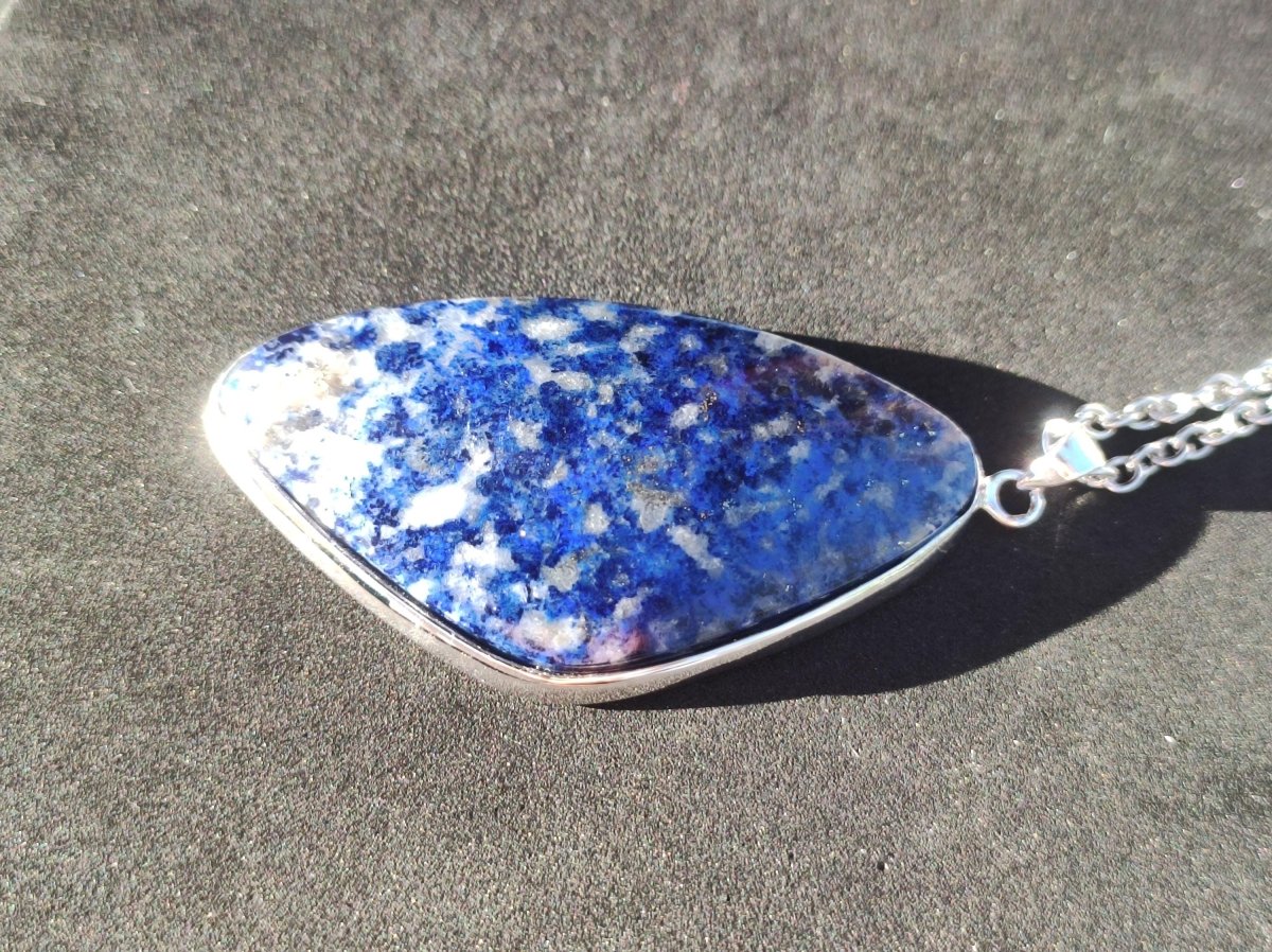 LapisLazuli ~ 925 Silber Edelstein Kette Heilstein Natur Blau Rarität Edel Mann Frau Geschenk Er Sie Freundin Energie Kraft Ruhe Glück - Art of Nature Berlin
