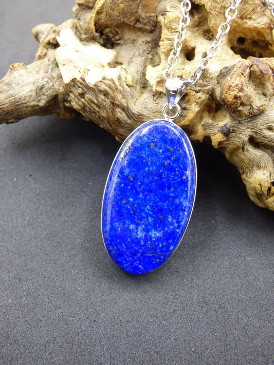 LapisLazuli ~ 925 Silber Edelstein Kette Heilstein Natur Blau Rarität Edel Mann Frau Geschenk Er Sie Freundin Energie Kraft Ruhe Glück - Art of Nature Berlin