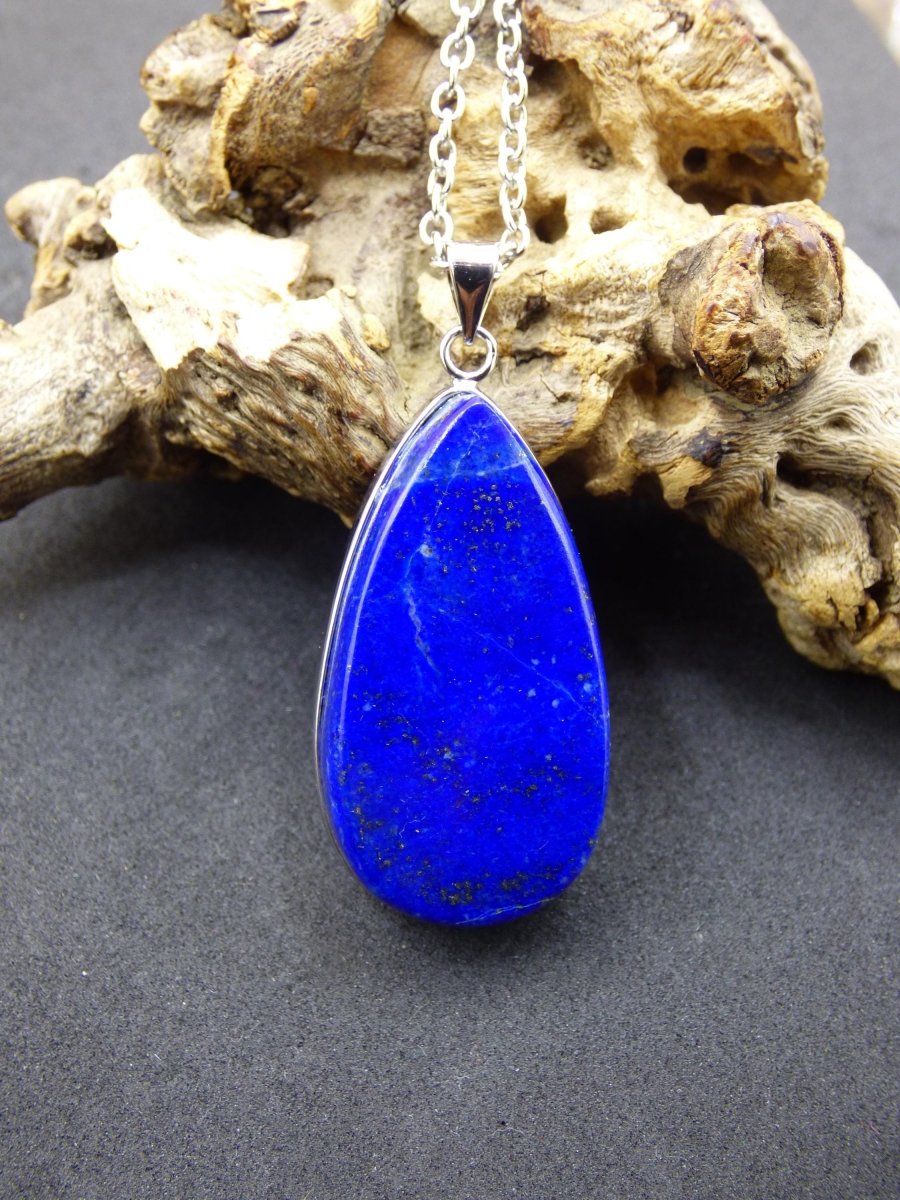 LapisLazuli ~ 925 Silber Edelstein Kette Heilstein Natur Blau Rarität Edel Mann Frau Geschenk Er Sie Freundin Energie Kraft Ruhe Glück - Art of Nature Berlin