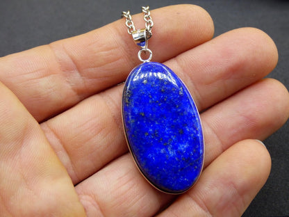 LapisLazuli ~ 925 Silber Edelstein Kette Heilstein Natur Blau Rarität Edel Mann Frau Geschenk Er Sie Freundin Energie Kraft Ruhe Glück - Art of Nature Berlin