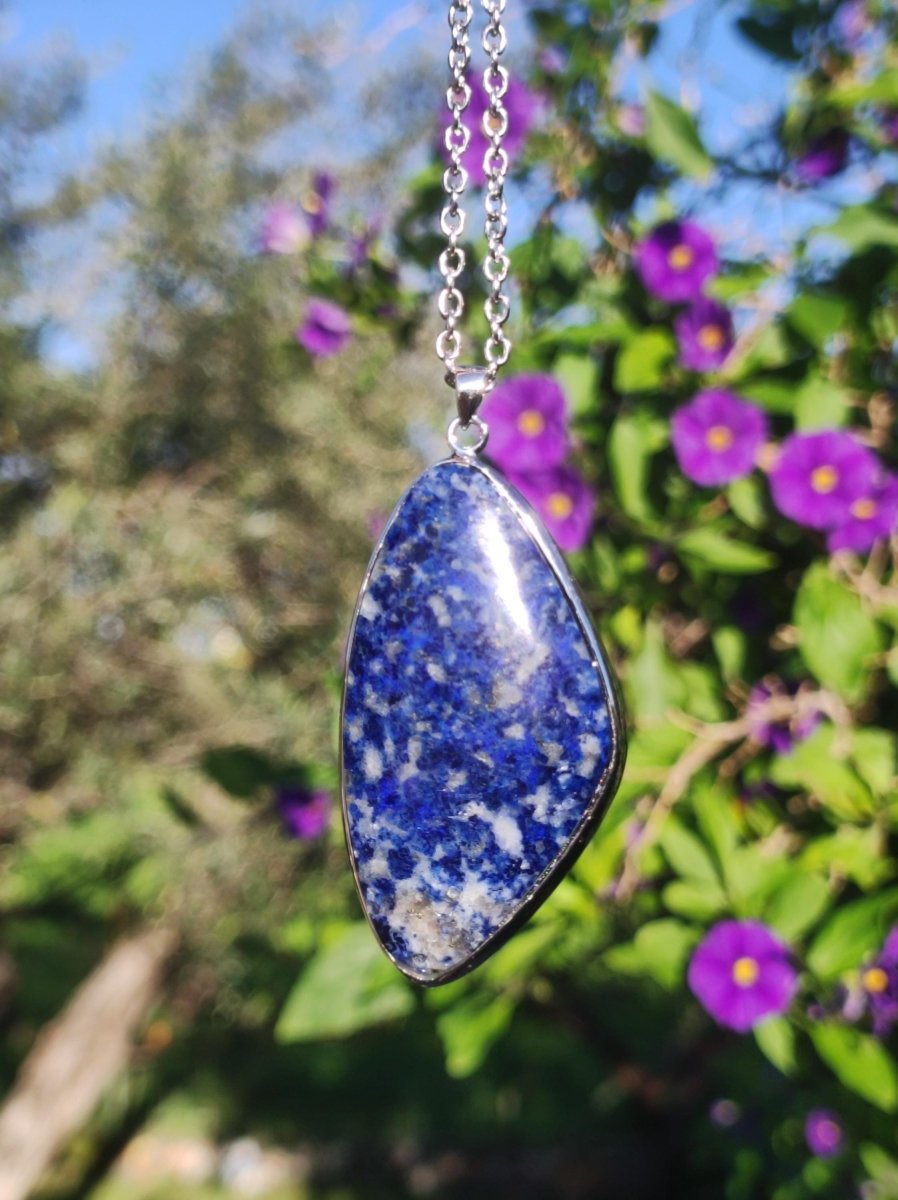 LapisLazuli ~ 925 Silber Edelstein Kette Heilstein Natur Blau Rarität Edel Mann Frau Geschenk Er Sie Freundin Energie Kraft Ruhe Glück - Art of Nature Berlin