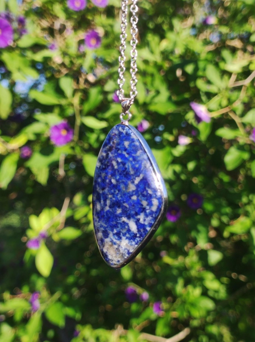 LapisLazuli ~ 925 Silber Edelstein Kette Heilstein Natur Blau Rarität Edel Mann Frau Geschenk Er Sie Freundin Energie Kraft Ruhe Glück - Art of Nature Berlin