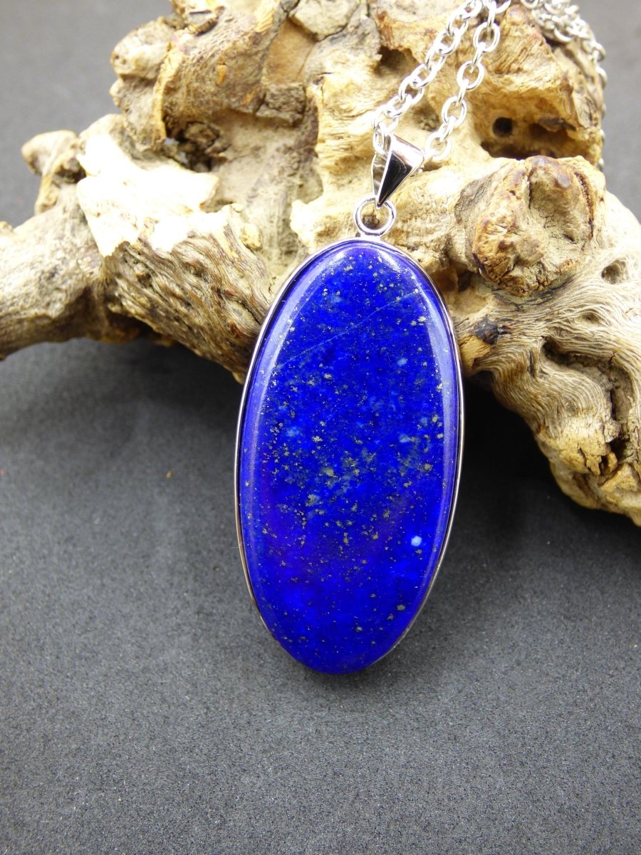 LapisLazuli ~ 925 Silber Edelstein Kette Heilstein Natur Blau Rarität Edel Mann Frau Geschenk Er Sie Freundin Energie Kraft Ruhe Glück - Art of Nature Berlin