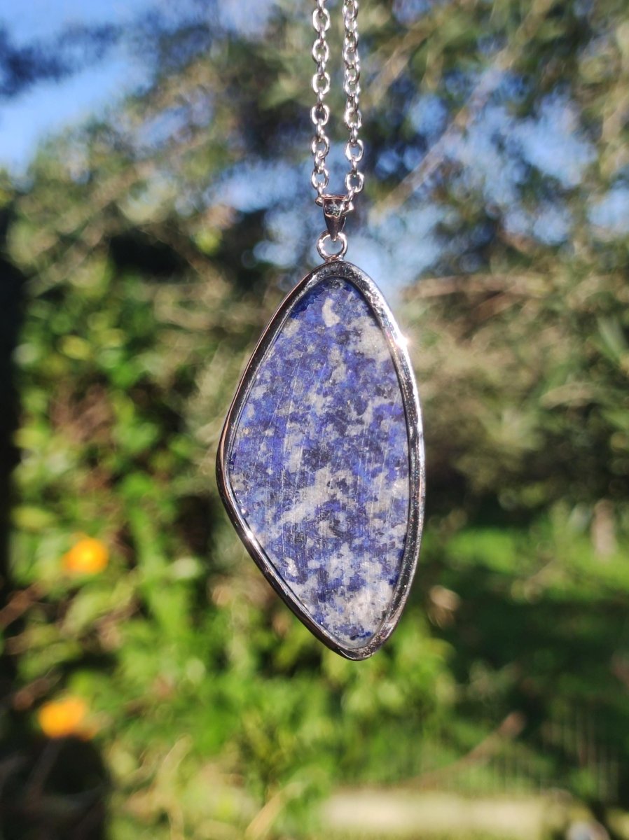 LapisLazuli ~ 925 Silber Edelstein Kette Heilstein Natur Blau Rarität Edel Mann Frau Geschenk Er Sie Freundin Energie Kraft Ruhe Glück - Art of Nature Berlin