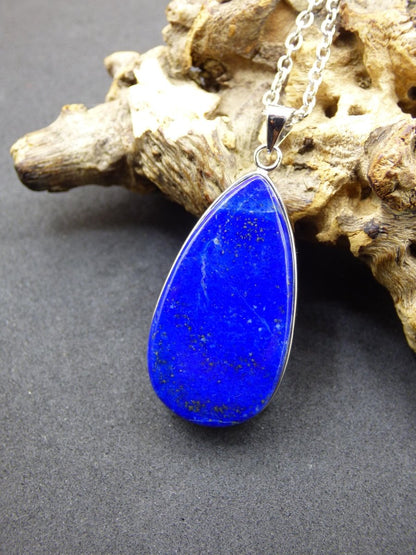 LapisLazuli ~ 925 Silber Edelstein Kette Heilstein Natur Blau Rarität Edel Mann Frau Geschenk Er Sie Freundin Energie Kraft Ruhe Glück - Art of Nature Berlin