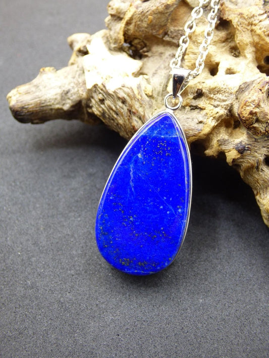 LapisLazuli ~ 925 Silber Edelstein Kette Heilstein Natur Blau Rarität Edel Mann Frau Geschenk Er Sie Freundin Energie Kraft Ruhe Glück - Art of Nature Berlin