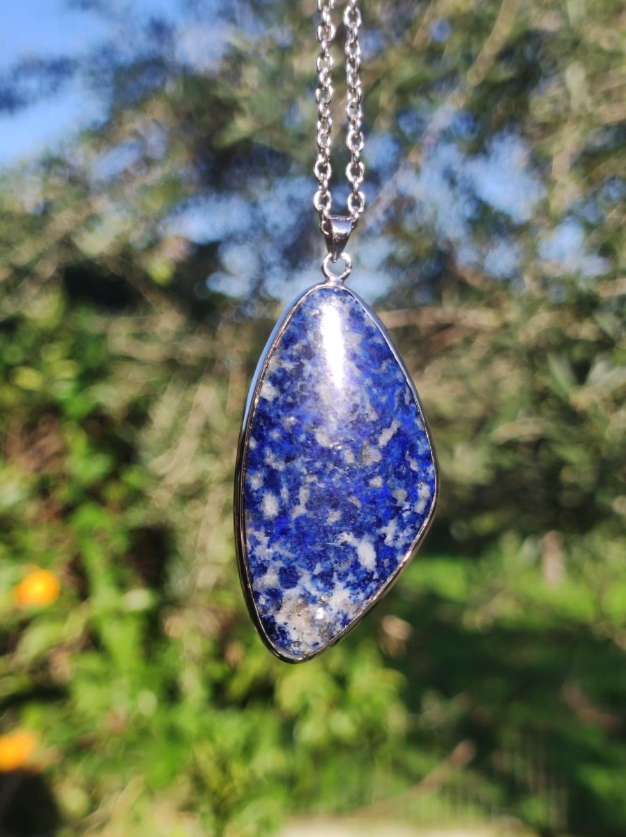 LapisLazuli ~ 925 Silber Edelstein Kette Heilstein Natur Blau Rarität Edel Mann Frau Geschenk Er Sie Freundin Energie Kraft Ruhe Glück - Art of Nature Berlin