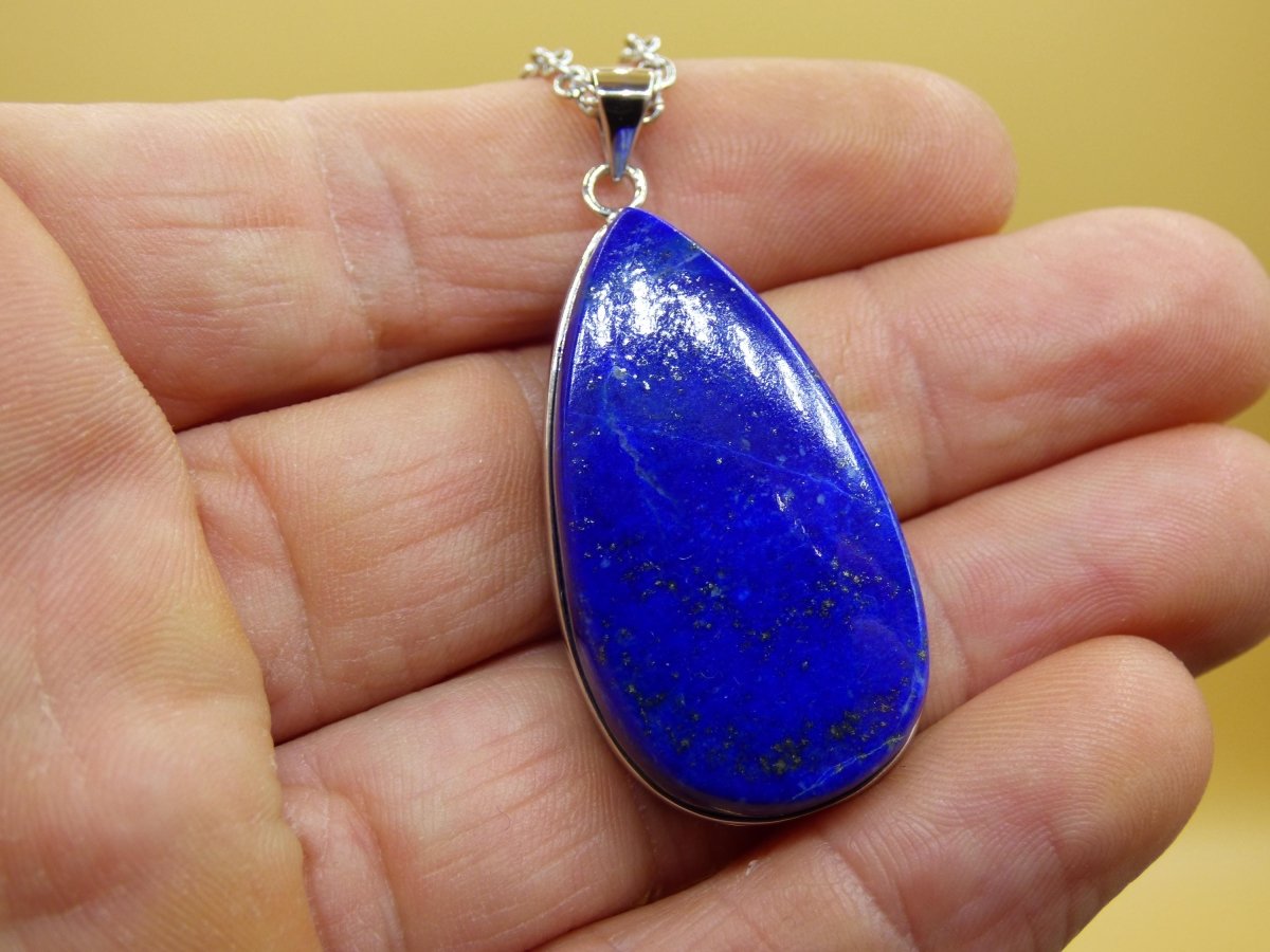 LapisLazuli ~ 925 Silber Edelstein Kette Heilstein Natur Blau Rarität Edel Mann Frau Geschenk Er Sie Freundin Energie Kraft Ruhe Glück - Art of Nature Berlin