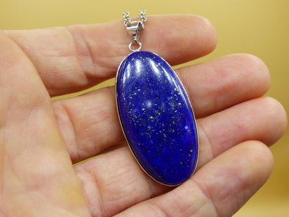 LapisLazuli ~ 925 Silber Edelstein Kette Heilstein Natur Blau Rarität Edel Mann Frau Geschenk Er Sie Freundin Energie Kraft Ruhe Glück - Art of Nature Berlin