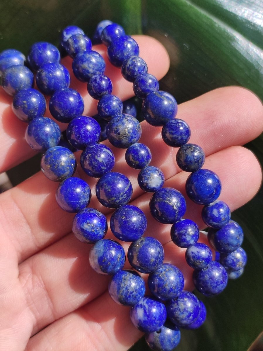 Lapislazuli - Edelstein Armband blau GOA Hippie Boho Natur Heilstein Geschenk Er Sie Mann Frau Freund Rarität Kraft Energie Kraft Chakra - Art of Nature Berlin