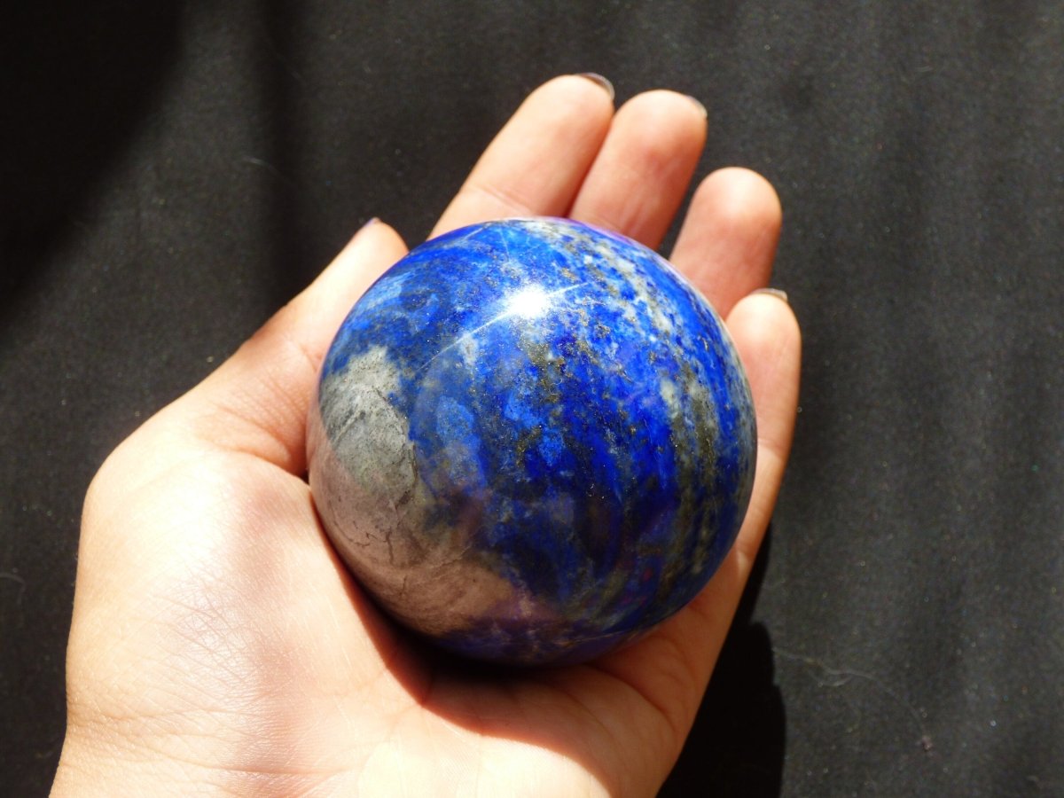 LapisLazuli ~ Magische Edelstein Kugel Massage & Deko Sphere Crystal Spielkugel Meditation ~HIPPIE ~GOA ~Boho ~Ethno ~Heilstein ~Naturschatz - Art of Nature Berlin