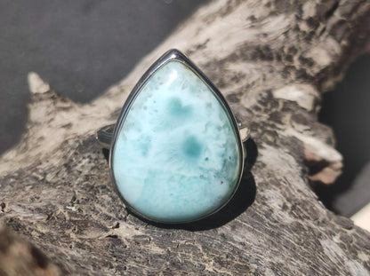 Larimar 925 Silber Ring "Atlantis Stone" Edelstein blau Natur Meer Himmel gefasst Energie Kraft Rarität Selten Frau Mutter Sie Oma Geschenk - Art of Nature Berlin