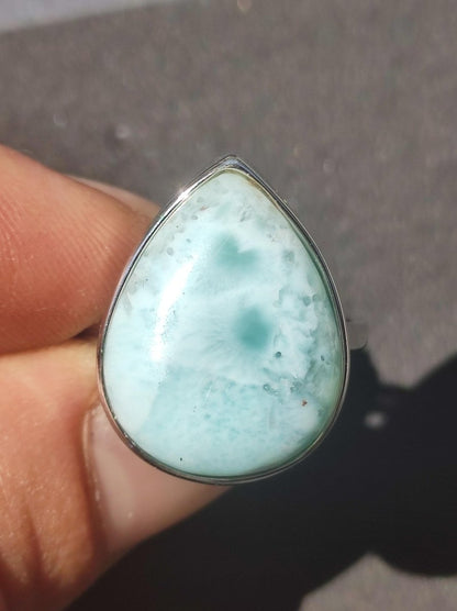 Larimar 925 Silber Ring "Atlantis Stone" Edelstein blau Natur Meer Himmel gefasst Energie Kraft Rarität Selten Frau Mutter Sie Oma Geschenk - Art of Nature Berlin