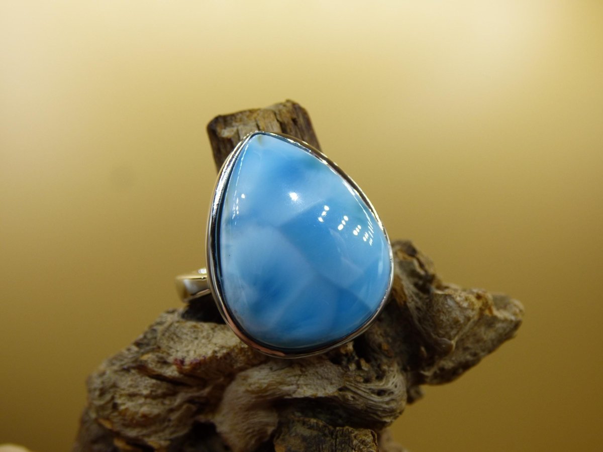 Larimar 925 Silber Ring "Atlantis Stone" Edelstein blau Natur Meer Himmel gefasst Energie Kraft Rarität Selten Frau Mutter Sie Oma Geschenk - Art of Nature Berlin