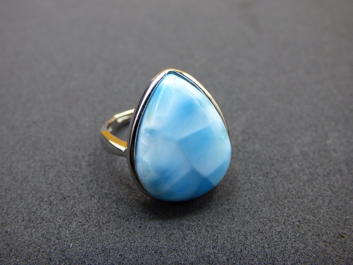 Larimar 925 Silber Ring "Atlantis Stone" Edelstein blau Natur Meer Himmel gefasst Energie Kraft Rarität Selten Frau Mutter Sie Oma Geschenk - Art of Nature Berlin
