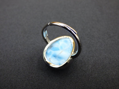 Larimar 925 Silber Ring "Atlantis Stone" Edelstein blau Natur Meer Himmel gefasst Energie Kraft Rarität Selten Frau Mutter Sie Oma Geschenk - Art of Nature Berlin