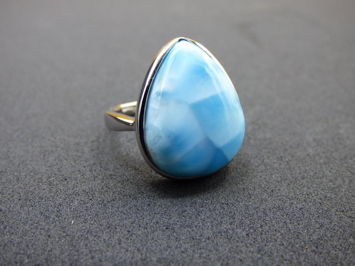 Larimar 925 Silber Ring "Atlantis Stone" Edelstein blau Natur Meer Himmel gefasst Energie Kraft Rarität Selten Frau Mutter Sie Oma Geschenk - Art of Nature Berlin