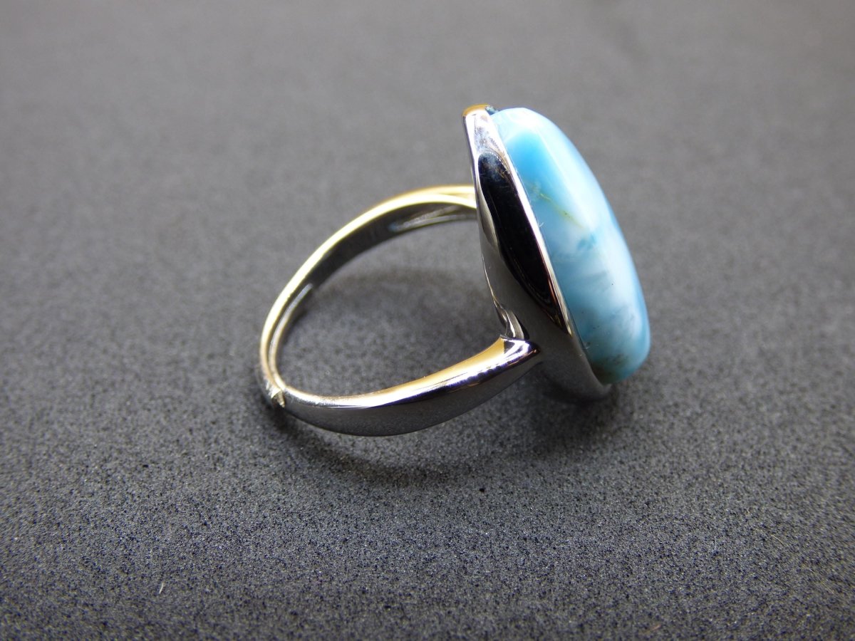 Larimar 925 Silber Ring "Atlantis Stone" Edelstein blau Natur Meer Himmel gefasst Energie Kraft Rarität Selten Frau Mutter Sie Oma Geschenk - Art of Nature Berlin