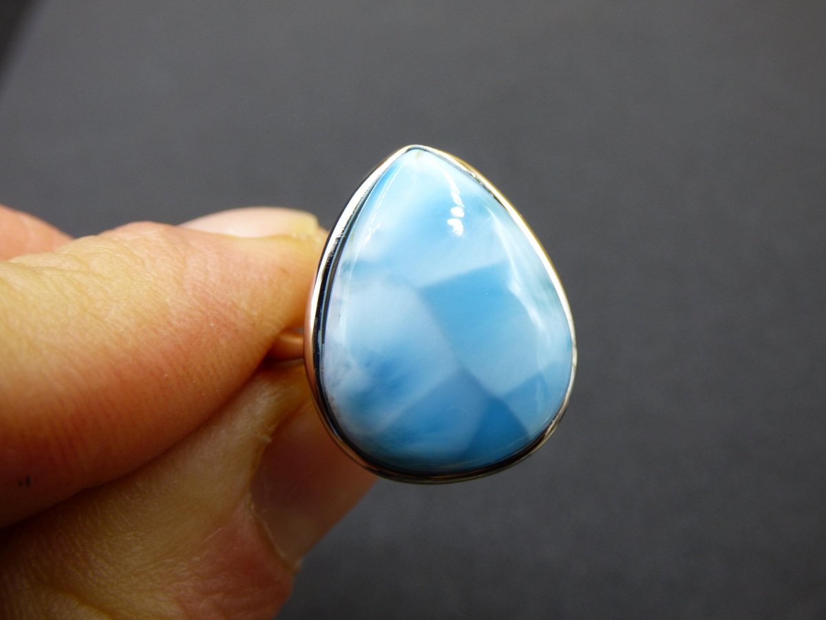 Larimar 925 Silber Ring "Atlantis Stone" Edelstein blau Natur Meer Himmel gefasst Energie Kraft Rarität Selten Frau Mutter Sie Oma Geschenk - Art of Nature Berlin
