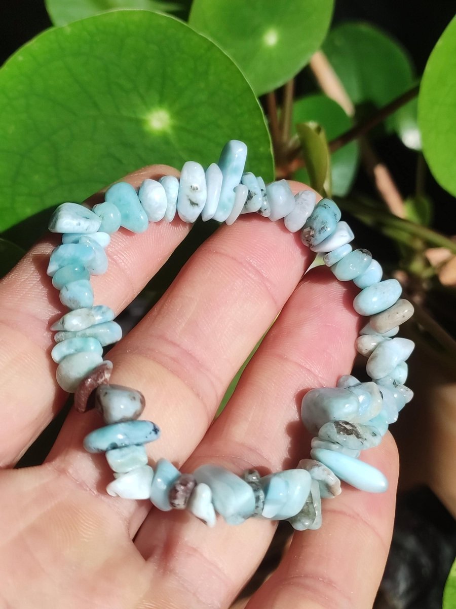 Larimar A (Atlantis Stone) ~ Edelstein Splitter Armband ~GOA~Hippie~Boho~Indie~Ethno~Heilstein~Sky~Blue - Art of Nature Berlin