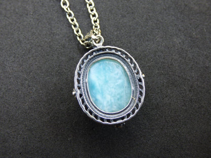 Larimar A Edelstein Kette 925 Sterling Silber Frau Schmuck Edel Antik Vintage Heilstein Rarität Meer Himmel blau Geschenk Frau Freundin - Art of Nature Berlin