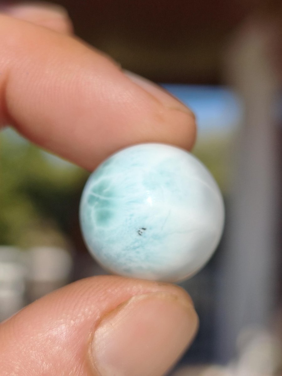 Larimar AA ~ Edelstein Kugel blau Deko Sphere Kristall HIPPIE GOA Boho Ethno Nature Heilstein Natur Sammler Mineral Geschenk Meer Himmel - Art of Nature Berlin