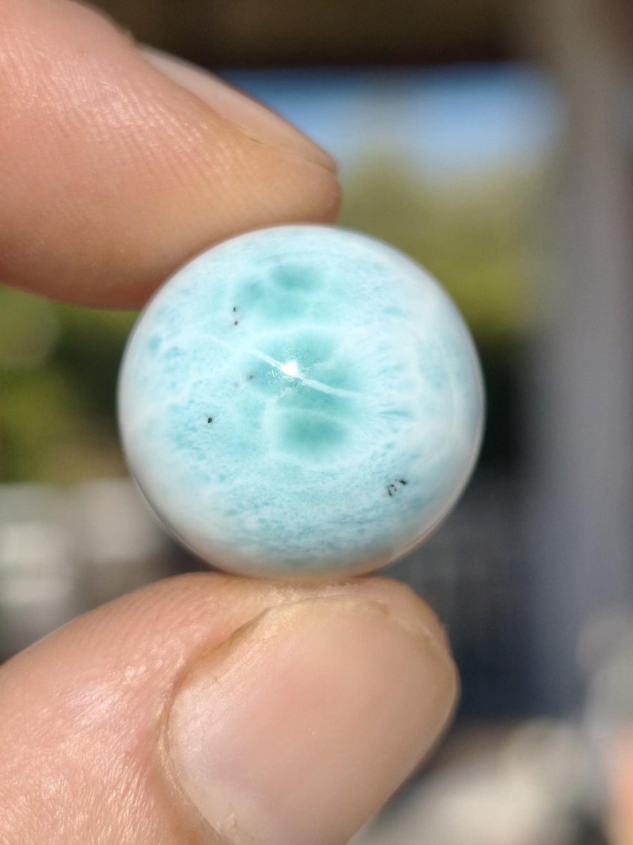 Larimar AA ~ Edelstein Kugel blau Deko Sphere Kristall HIPPIE GOA Boho Ethno Nature Heilstein Natur Sammler Mineral Geschenk Meer Himmel - Art of Nature Berlin