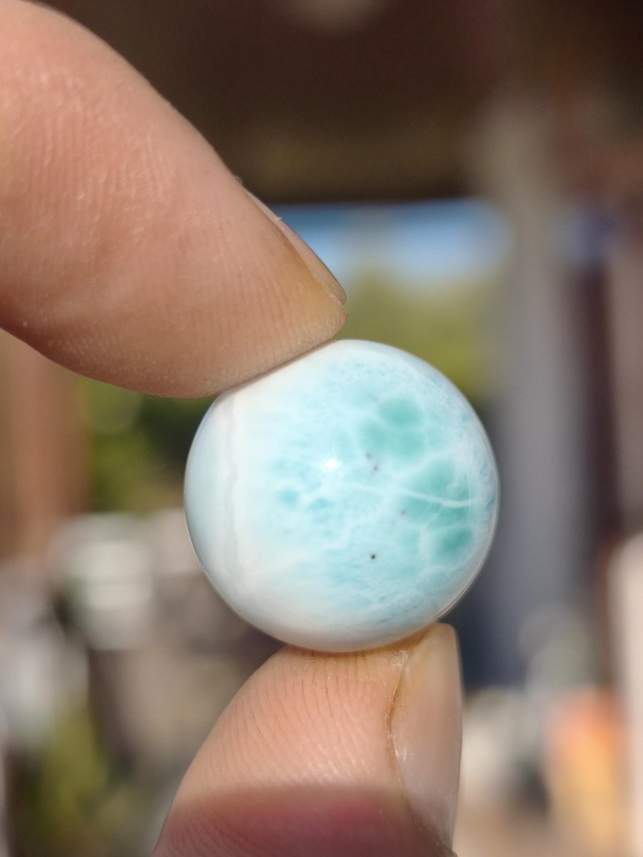 Larimar AA ~ Edelstein Kugel blau Deko Sphere Kristall HIPPIE GOA Boho Ethno Nature Heilstein Natur Sammler Mineral Geschenk Meer Himmel - Art of Nature Berlin