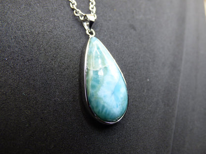 Larimar AAA "Atlantis Stone" Edelstein Kette 925 Sterling Silber Frau Schmuck Edel Natur Heilstein Hippie Rarität Meer Himmel blau Geschenk - Art of Nature Berlin