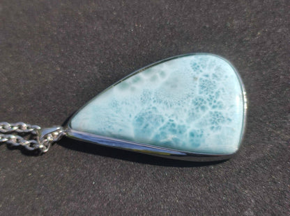 Larimar AAA "Atlantis Stone" Edelstein Kette 925 Sterling Silber Frau Schmuck Edel Natur Heilstein Hippie Rarität Meer Himmel blau Geschenk - Art of Nature Berlin