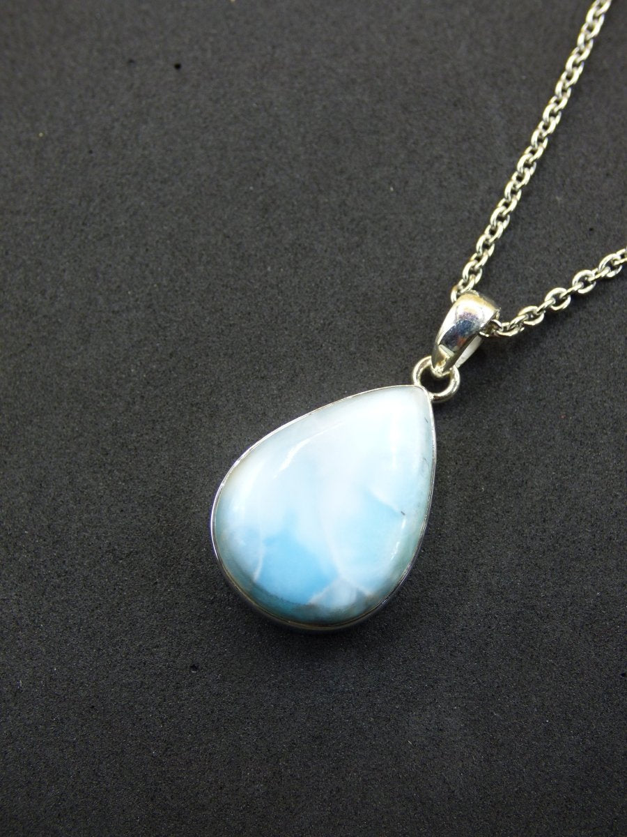 Larimar AAA "Atlantis Stone" Edelstein Kette 925 Sterling Silber Frau Schmuck Edel Natur Heilstein Hippie Rarität Meer Himmel blau Geschenk - Art of Nature Berlin