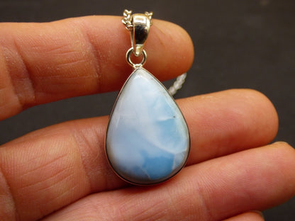 Larimar AAA "Atlantis Stone" Edelstein Kette 925 Sterling Silber Frau Schmuck Edel Natur Heilstein Hippie Rarität Meer Himmel blau Geschenk - Art of Nature Berlin