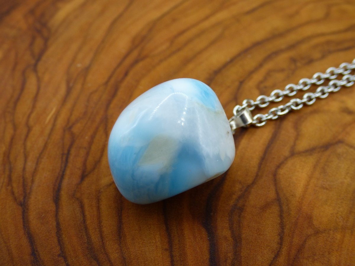 Larimar AAA "Atlantis Stone"~ Edelstein Kette 925 Sterling Silber Öse ~HIPPIE GOA Boho Tibet Ethno Nature Heilstein Rarität Meerblau Himmel - Art of Nature Berlin